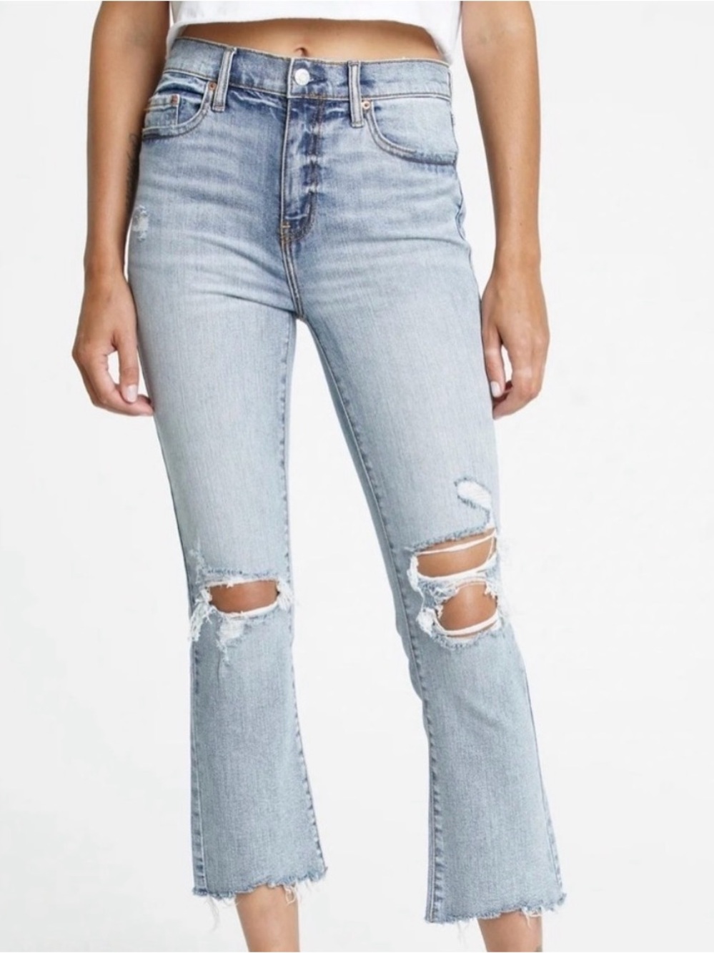 DAZE Denim Shy Girl Crop Flare Jeans - 26